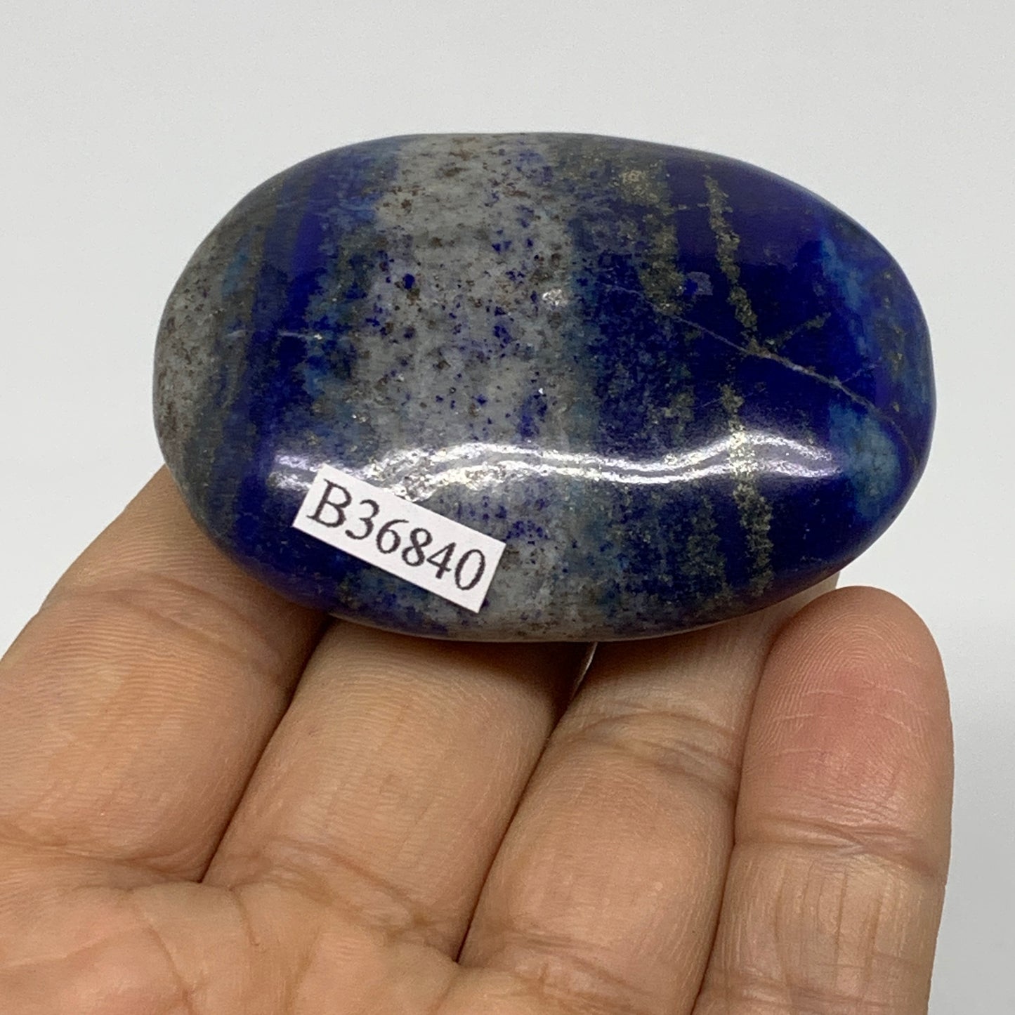 77.6g, 2.2"x1.7"x0.7", Natural Lapis Lazuli Palm Stone @Afghanistan, B36840