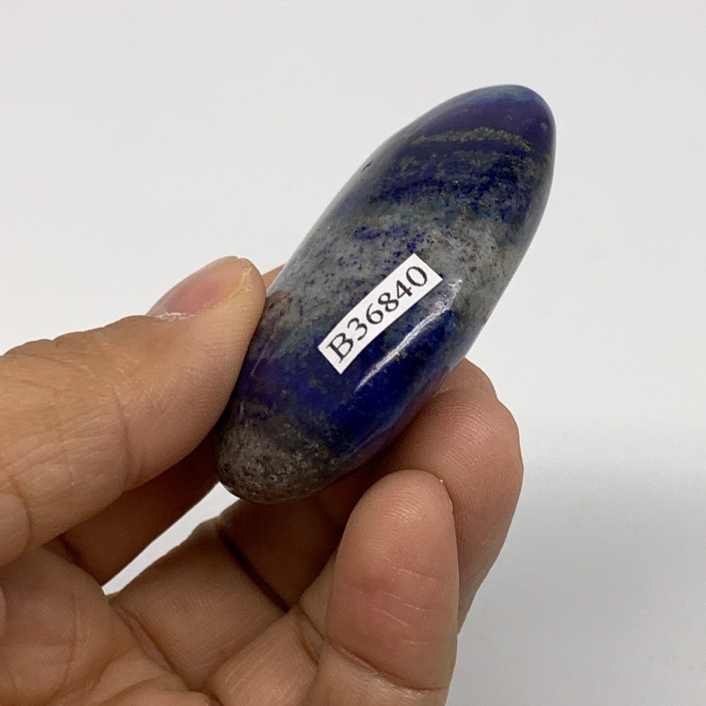 77.6g, 2.2"x1.7"x0.7", Natural Lapis Lazuli Palm Stone @Afghanistan, B36840