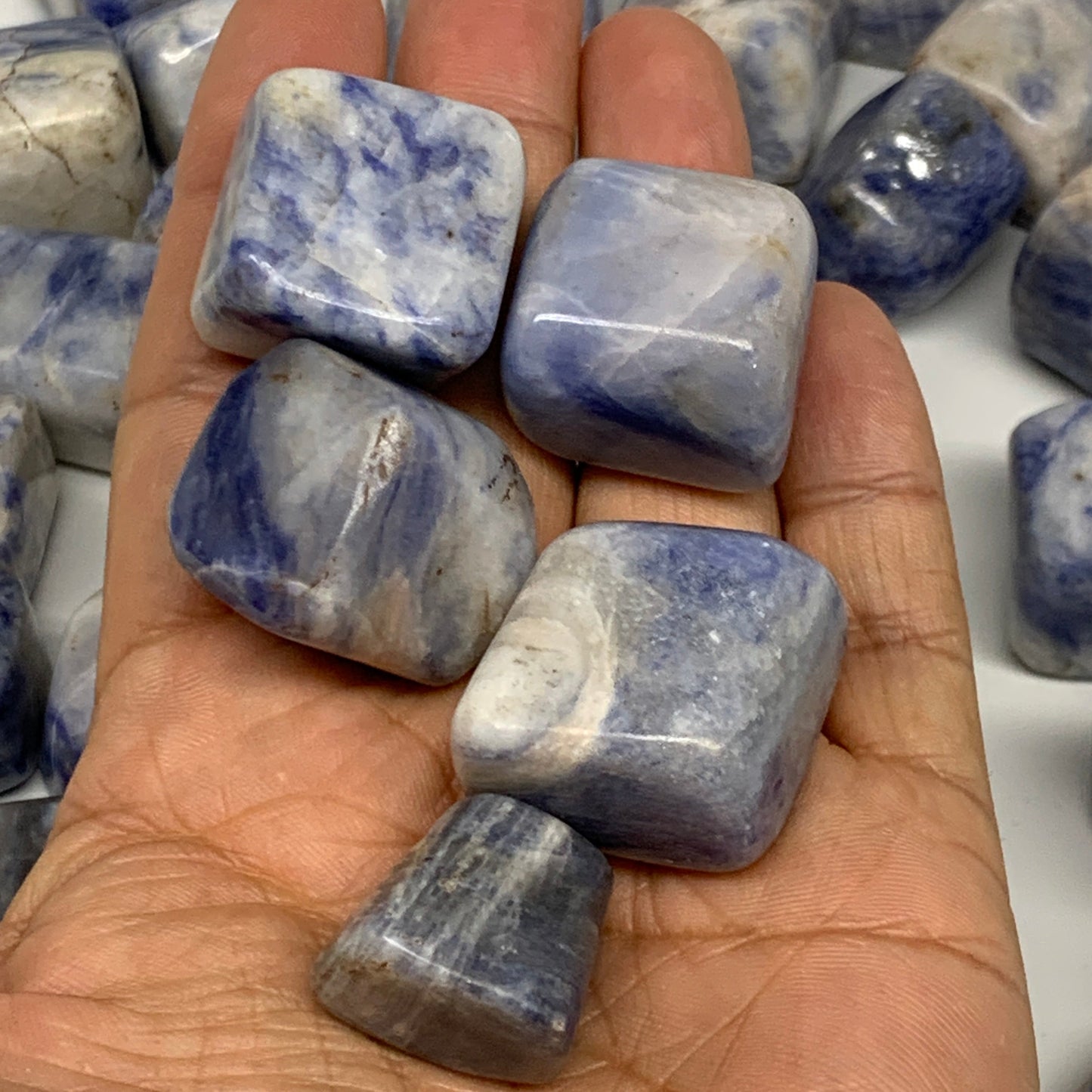 1000g, 0.7"-1.1", 43pcs, Afghanite Tumbled Crystal Stones @Afghanistan, B26656