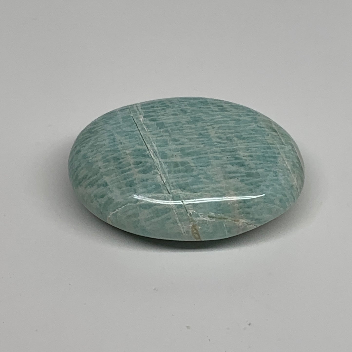 95.9g, 2.5"x1.8"x0.8", Natural Amazonite Palm-Stone Tumbled Polished, B34688