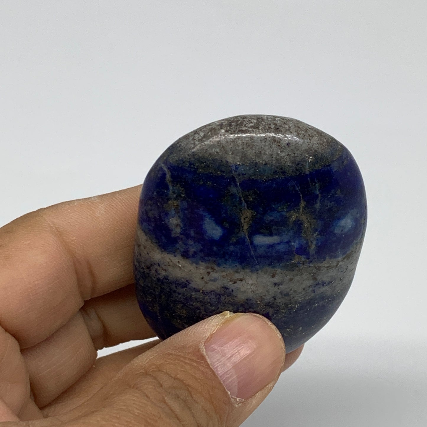 77.6g, 2.2"x1.7"x0.7", Natural Lapis Lazuli Palm Stone @Afghanistan, B36840