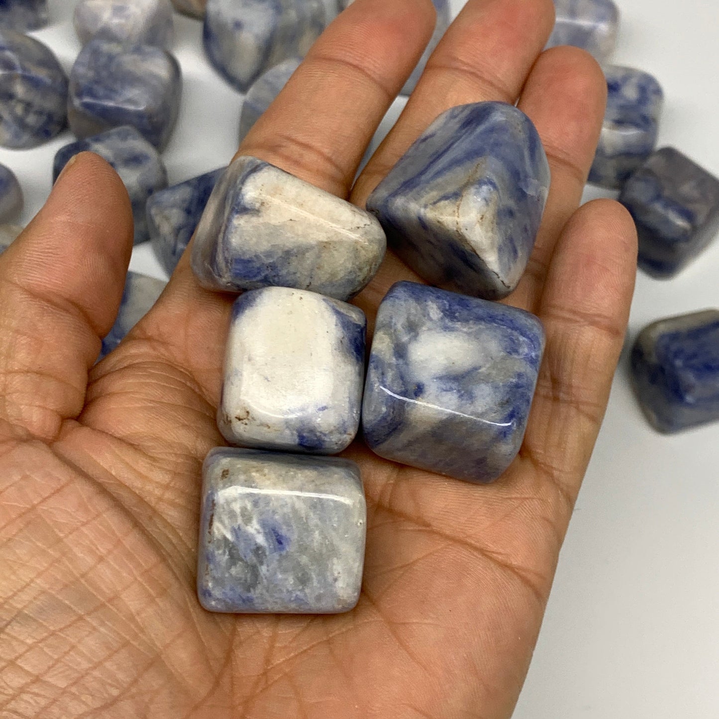 1000g, 0.7"-1.2", 40pcs, Afghanite Tumbled Crystal Stones @Afghanistan, B26657