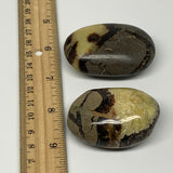 158.48g, 2.2"-2.3", 2pcs, Septarian Nodule Palm-Stone Polished Reiki Crystal, B2