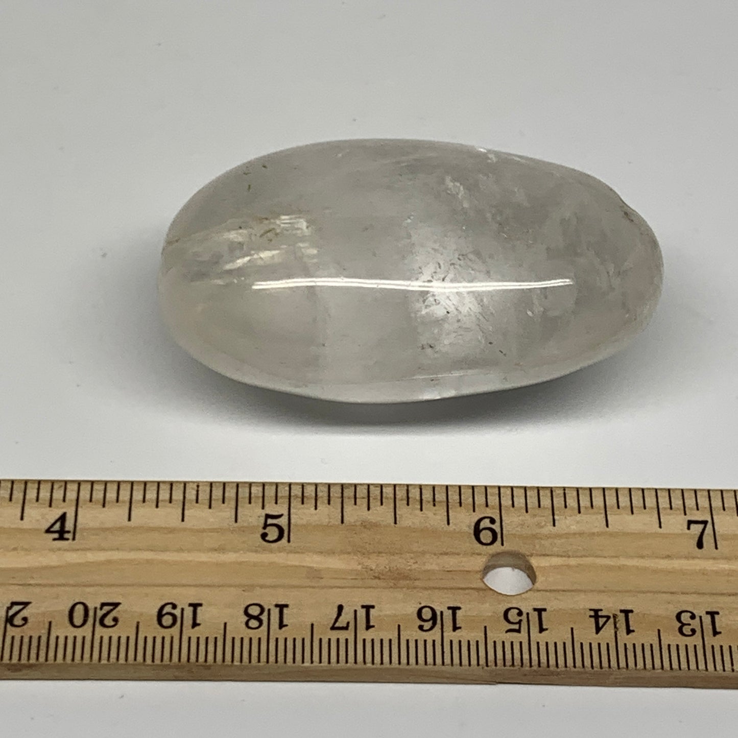 100.3g, 2.5"x1.4"x1.2", Natural Quartz Crystal Palm-Stone Polished Reiki, B28989
