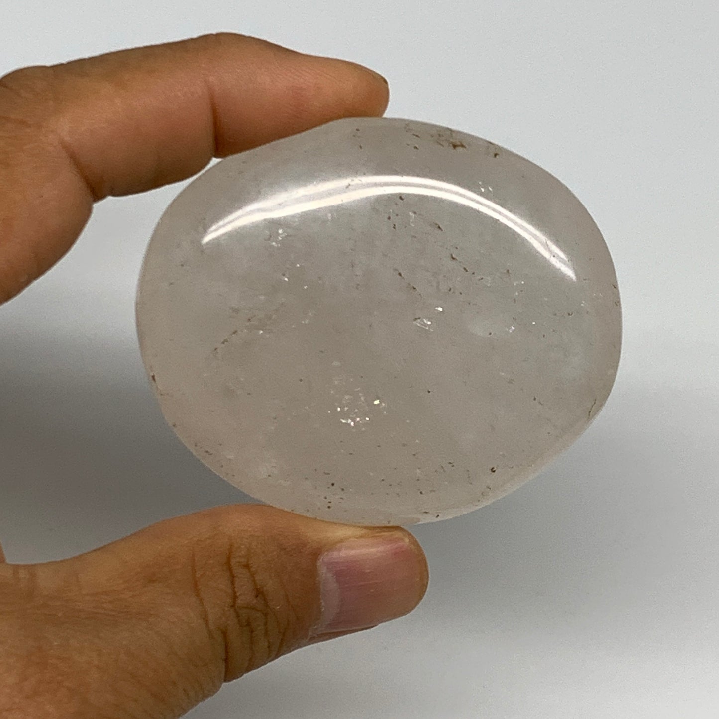 92.9g, 2.3"x2"x0.9", Natural Quartz Crystal Palm-Stone Polished Reiki, B28990
