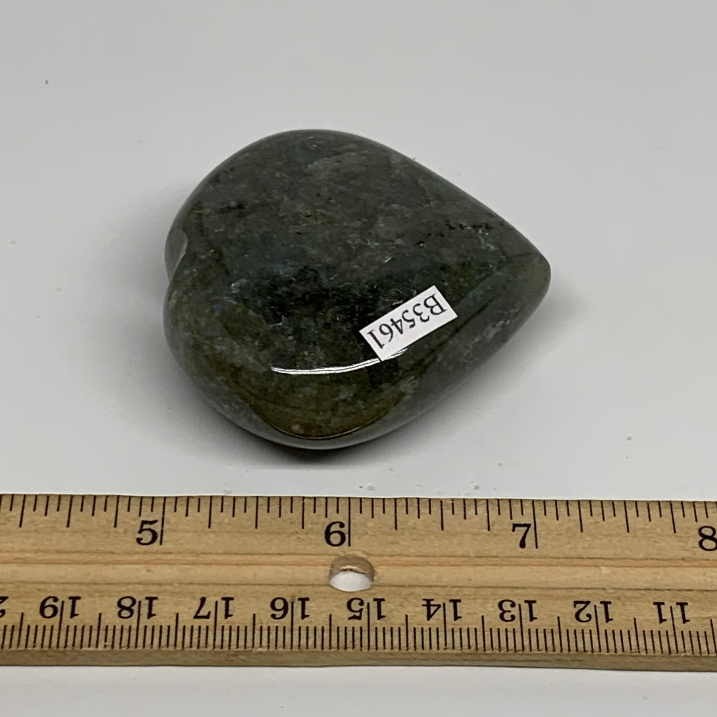 113g, 2.2"x2.3"x0.9" Natural Labradorite Heart Polished Healing Crystal, B35461