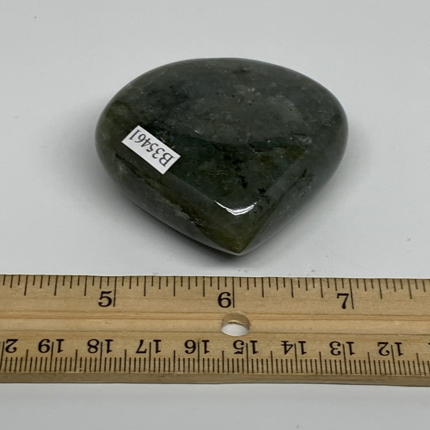 113g, 2.2"x2.3"x0.9" Natural Labradorite Heart Polished Healing Crystal, B35461