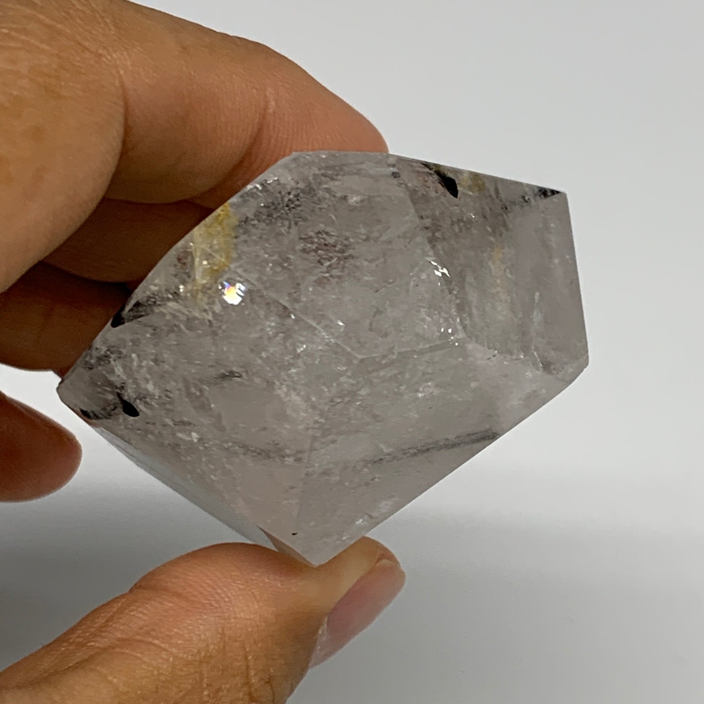 94.6g, 2.2"x2"x1.2", Black Tourmaline Rutile Quartz Crystal Chunk @Brazil,B27442