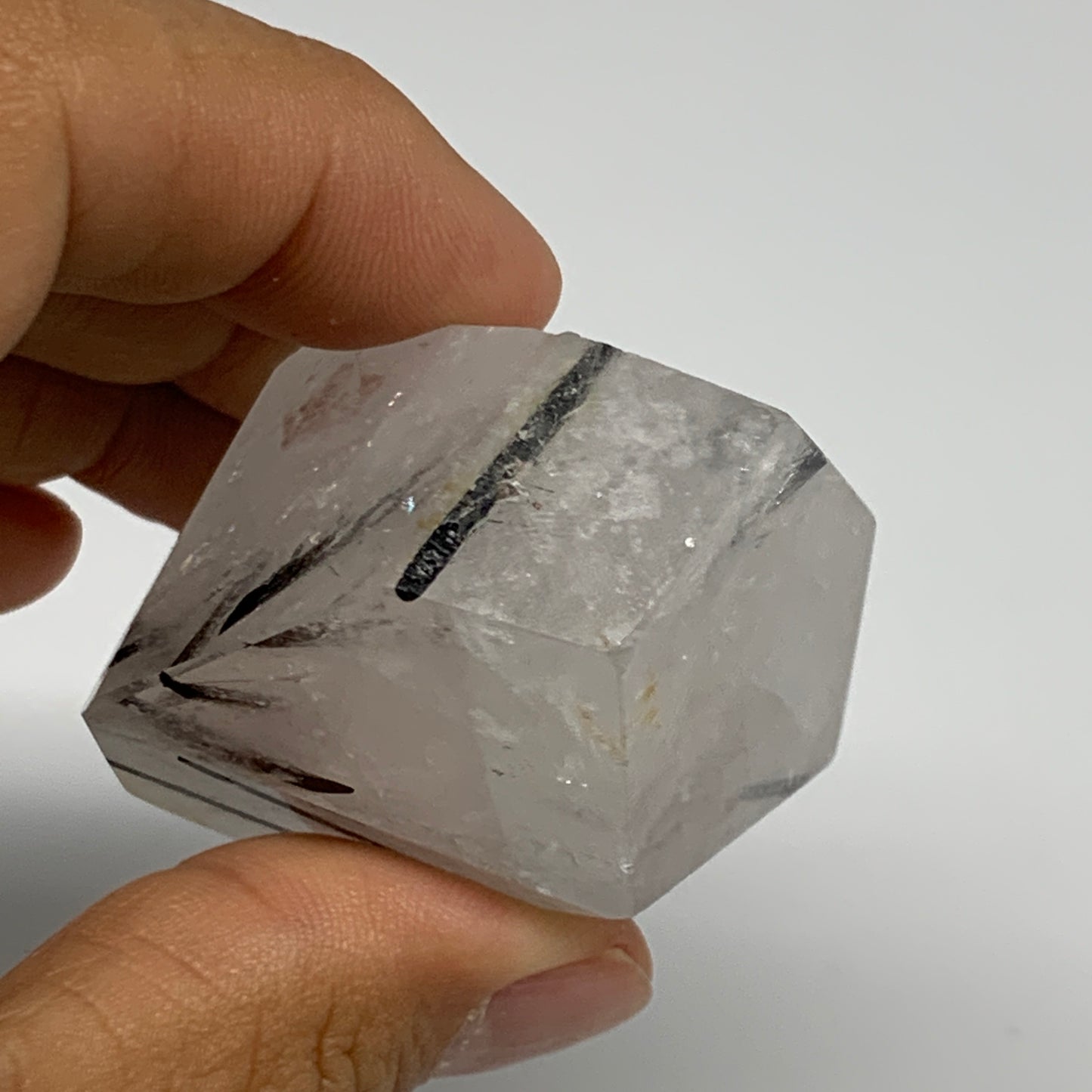 94.6g, 2.2"x2"x1.2", Black Tourmaline Rutile Quartz Crystal Chunk @Brazil,B27442