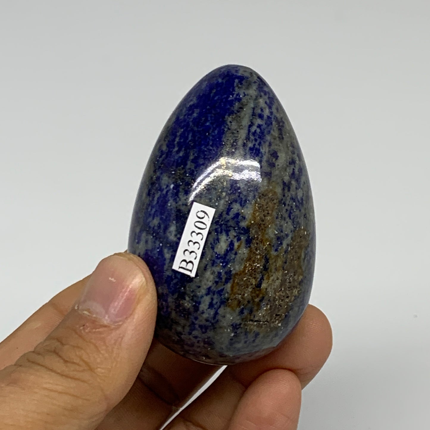 0.46 lbs, 2.6"x1.8", Natural Lapis Lazuli Egg Polished @Afghanistan, B33309