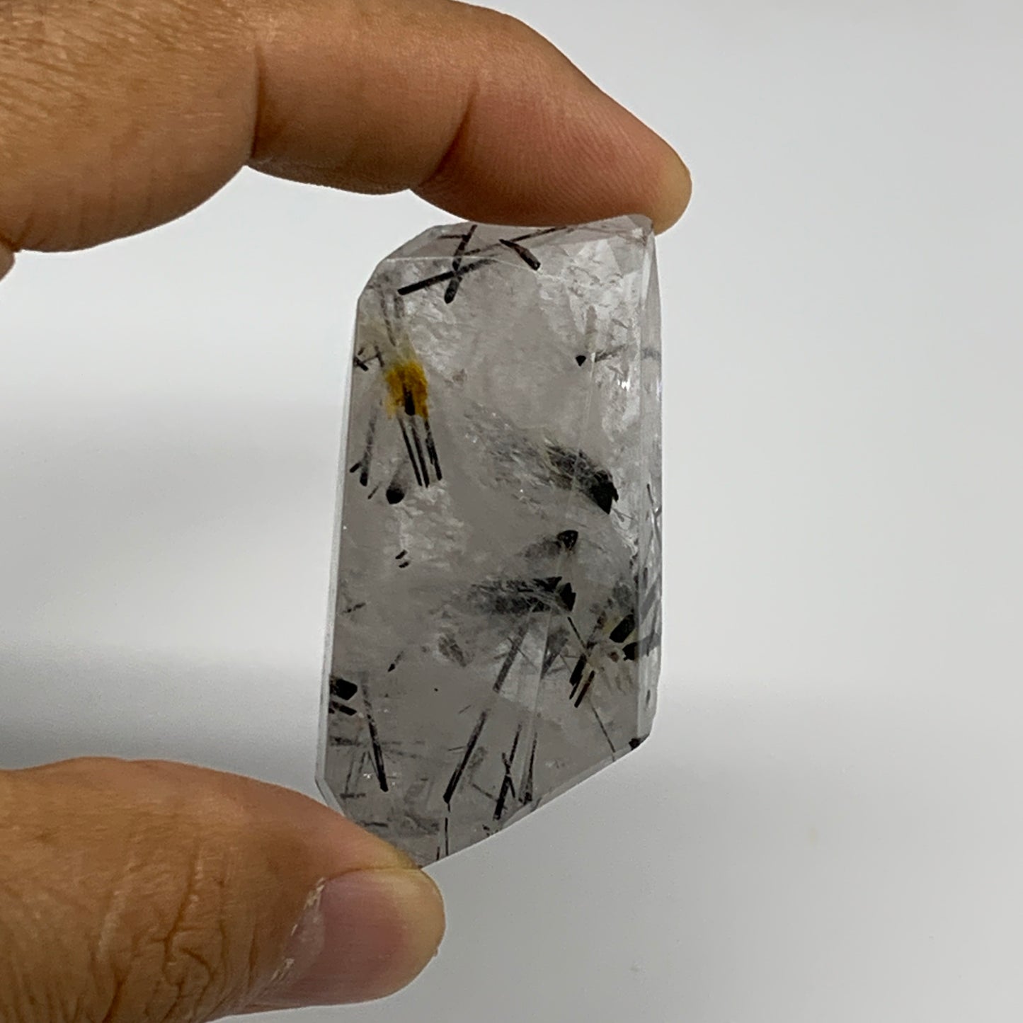 43.7g, 2.2"x1"x0.8", Black Tourmaline Rutile Quartz Crystal Chunk @Brazil,B27443