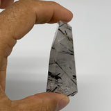 43.7g, 2.2"x1"x0.8", Black Tourmaline Rutile Quartz Crystal Chunk @Brazil,B27443