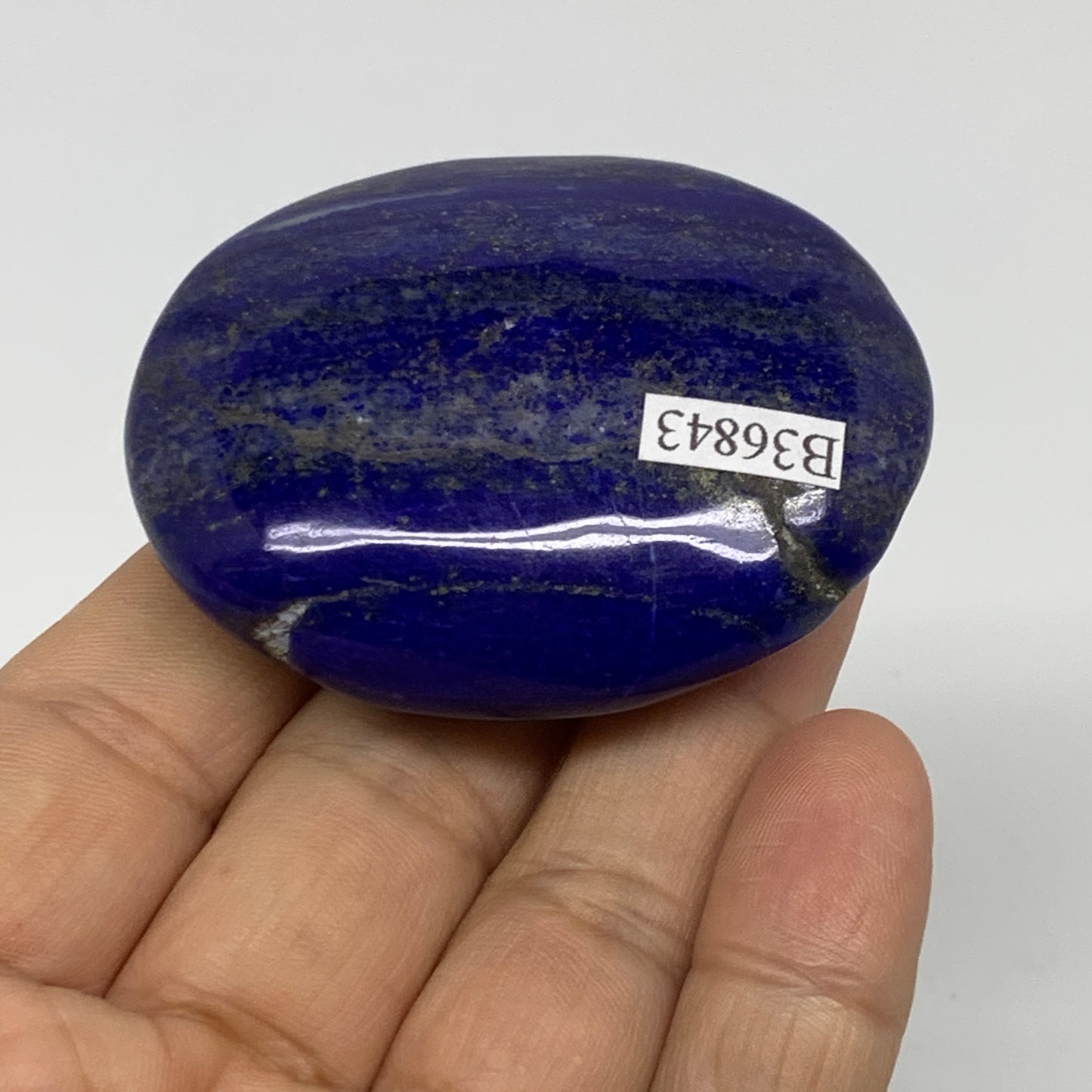 80.6g, 2.2"x1.8"x0.8", Natural Lapis Lazuli Palm Stone @Afghanistan, B36843