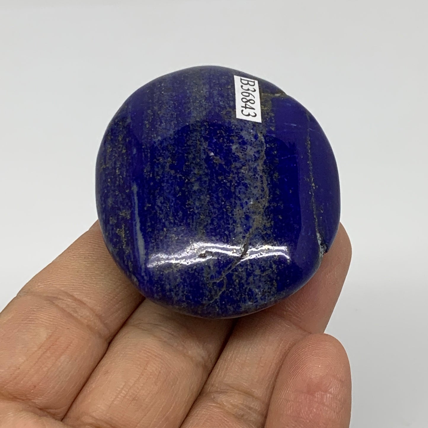 80.6g, 2.2"x1.8"x0.8", Natural Lapis Lazuli Palm Stone @Afghanistan, B36843