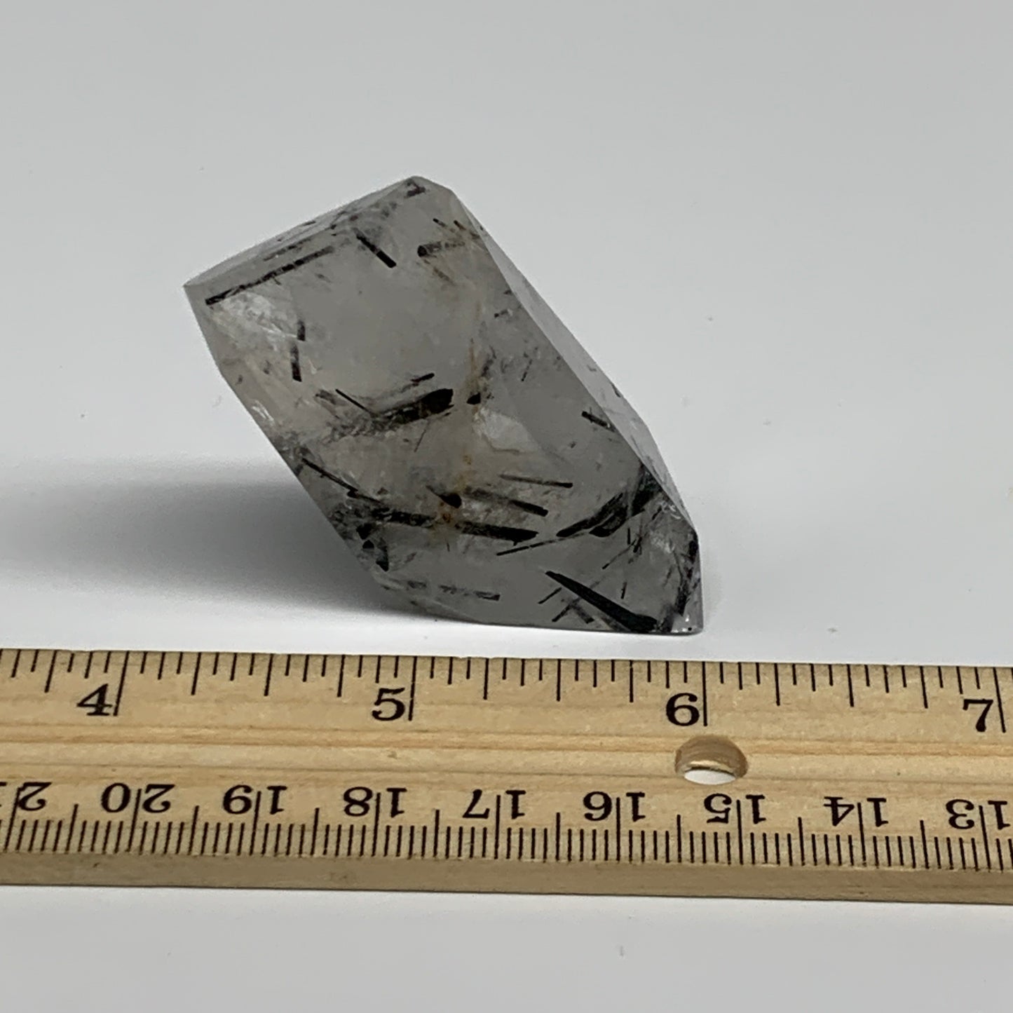 43.7g, 2.2"x1"x0.8", Black Tourmaline Rutile Quartz Crystal Chunk @Brazil,B27443