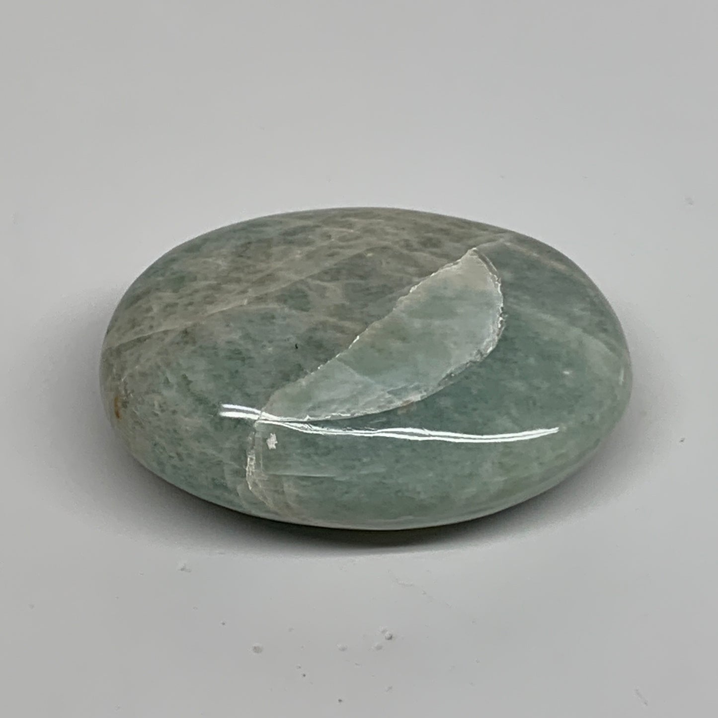 101g, 2.5"x1.8"x0.9", Natural Amazonite Palm-Stone Tumbled Polished, B34691