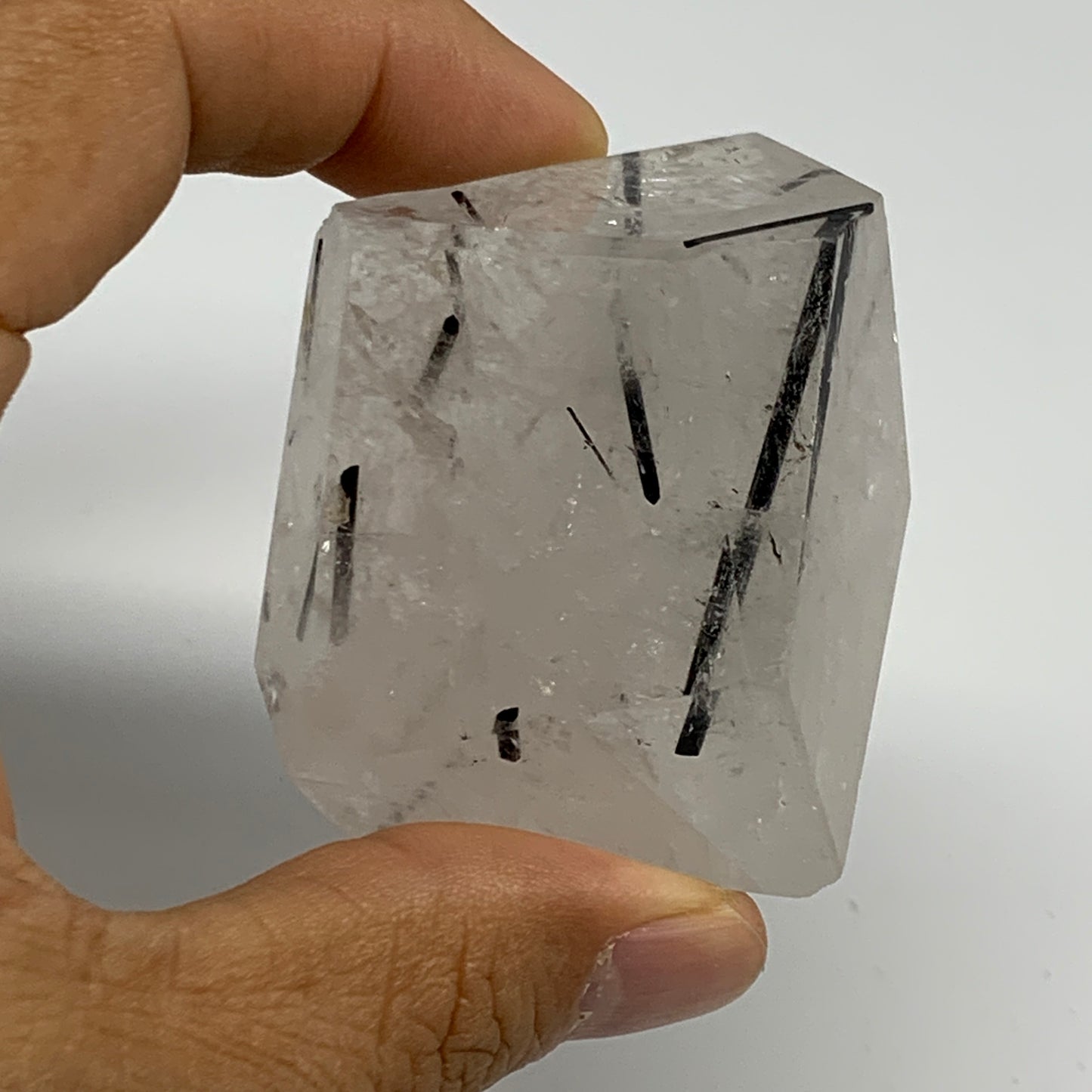 96.4g, 2.2"x1.7"x1.3", Black Tourmaline Rutile Quartz Crystal Chunk @Brazil,B274