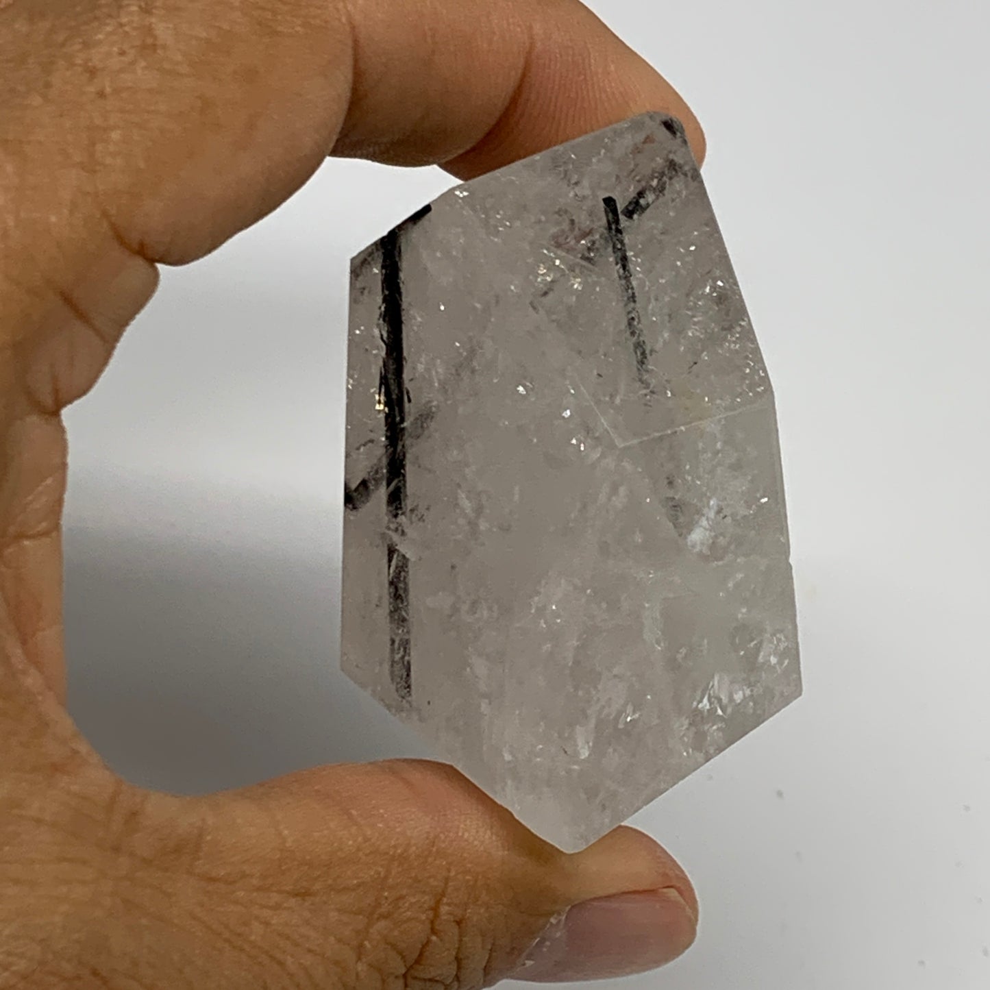 96.4g, 2.2"x1.7"x1.3", Black Tourmaline Rutile Quartz Crystal Chunk @Brazil,B274