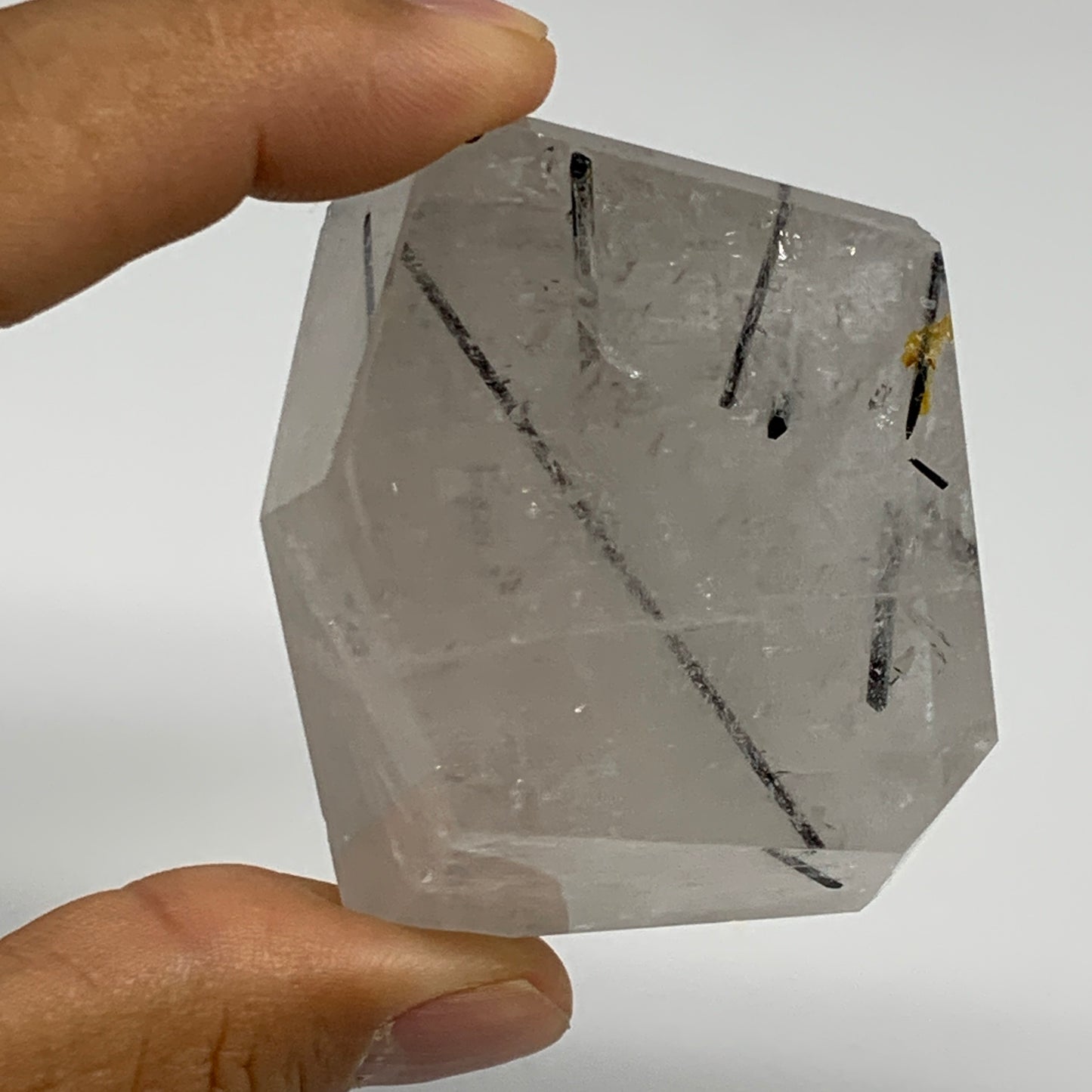 96.4g, 2.2"x1.7"x1.3", Black Tourmaline Rutile Quartz Crystal Chunk @Brazil,B274