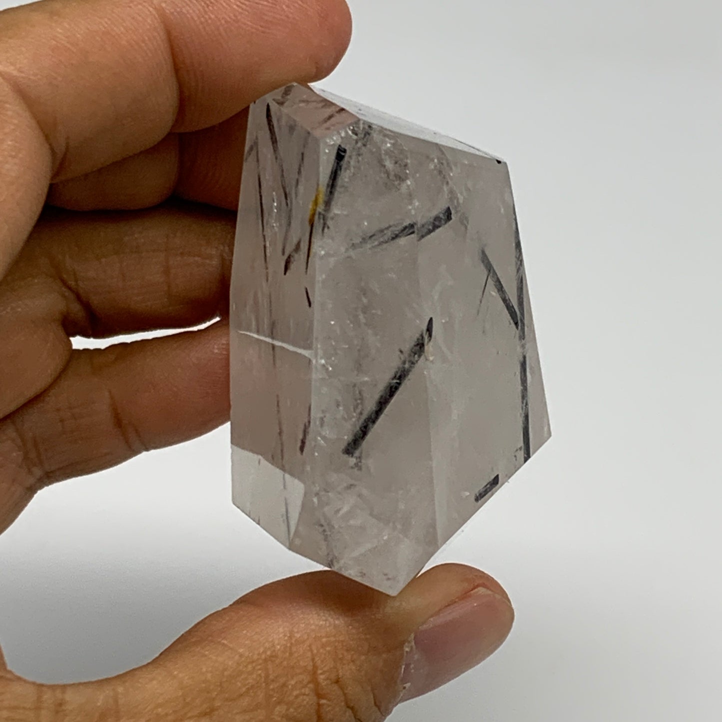 96.4g, 2.2"x1.7"x1.3", Black Tourmaline Rutile Quartz Crystal Chunk @Brazil,B274
