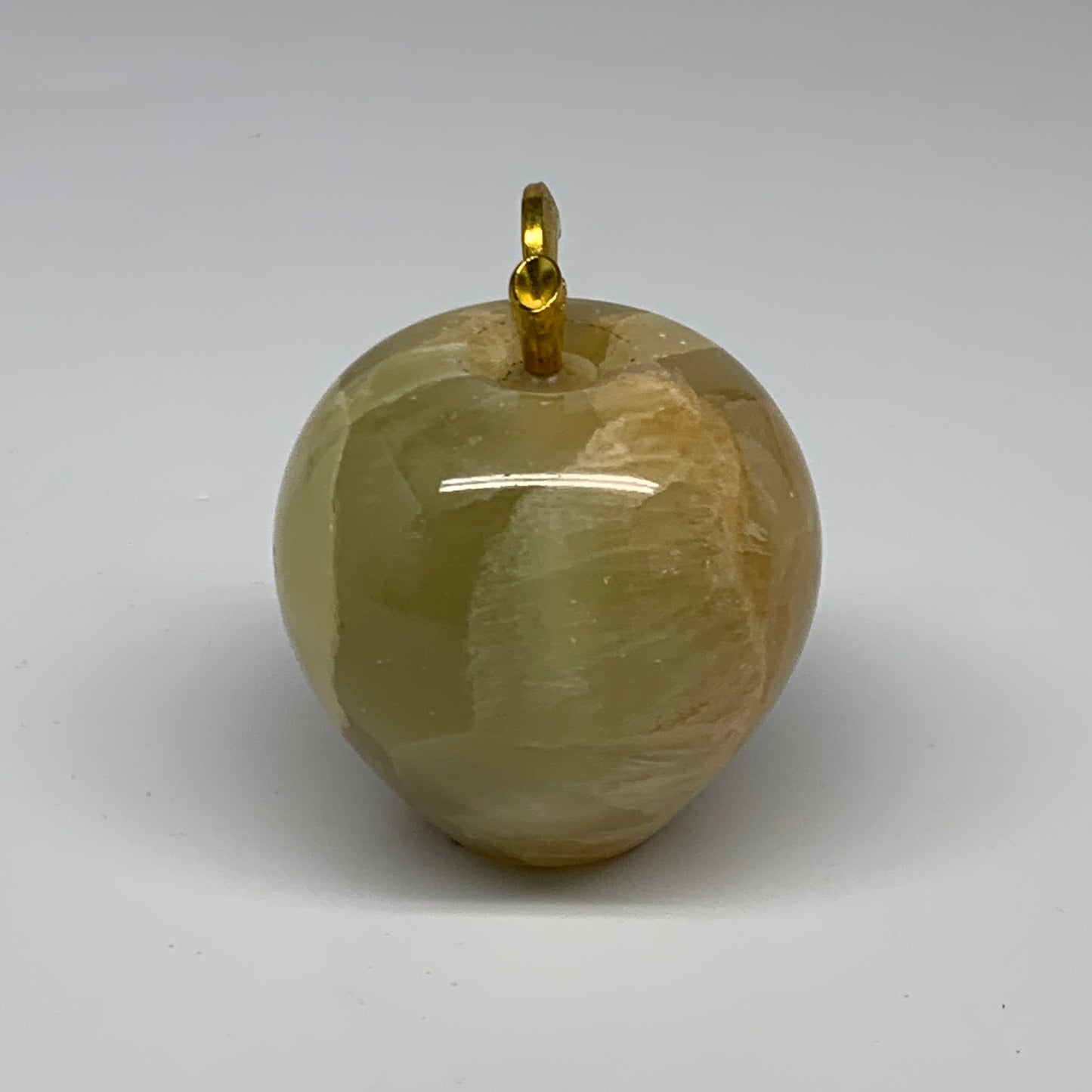 374g, 2.4"x2.5" Natural Green Onyx Apple Gemstone from Afghanistan, B31970