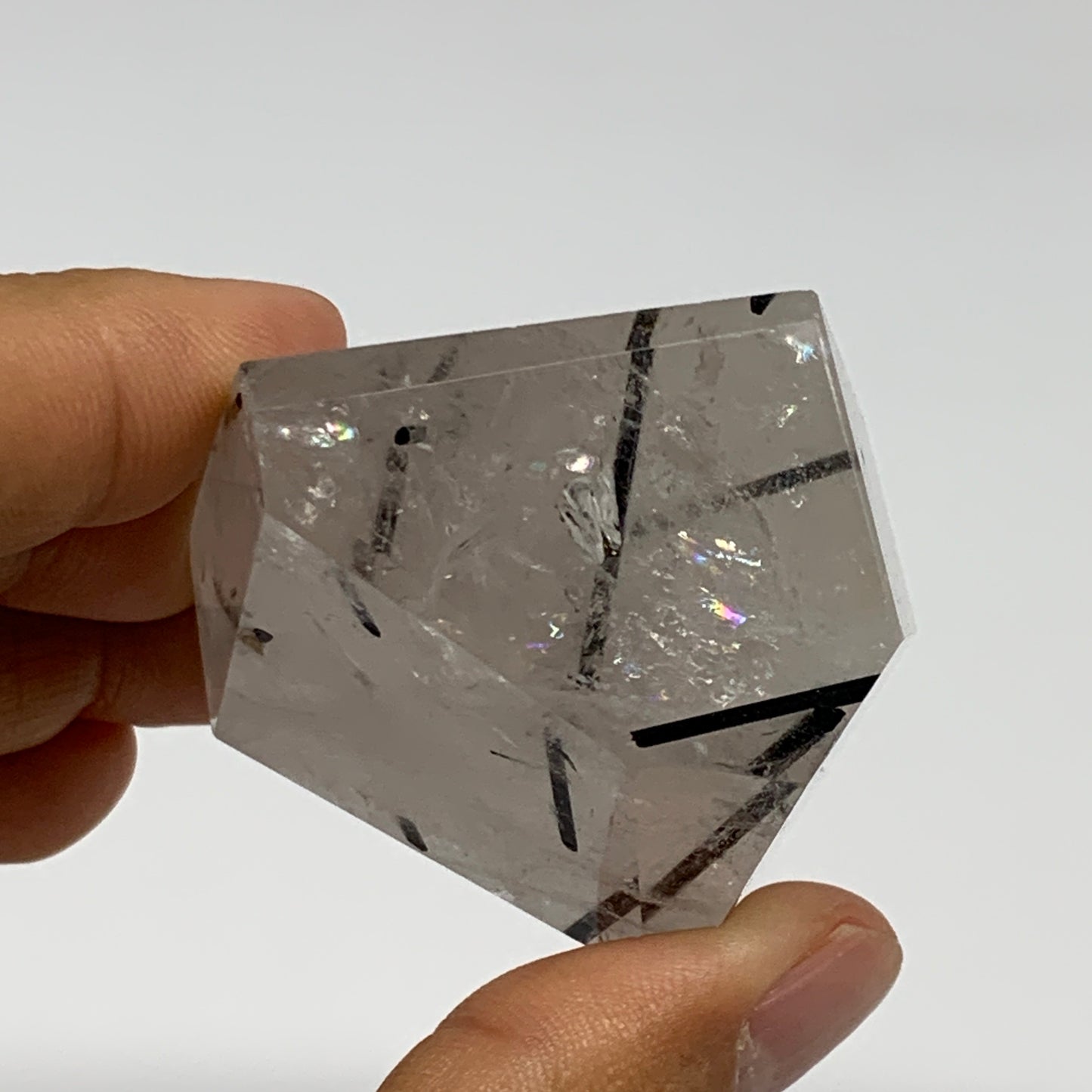 96.4g, 2.2"x1.7"x1.3", Black Tourmaline Rutile Quartz Crystal Chunk @Brazil,B274