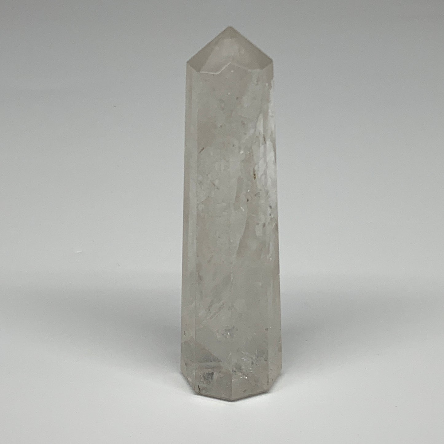 117.8g, 4.1"x1", Natural Quartz Crystal Tower Point Obelisk @India, B31332