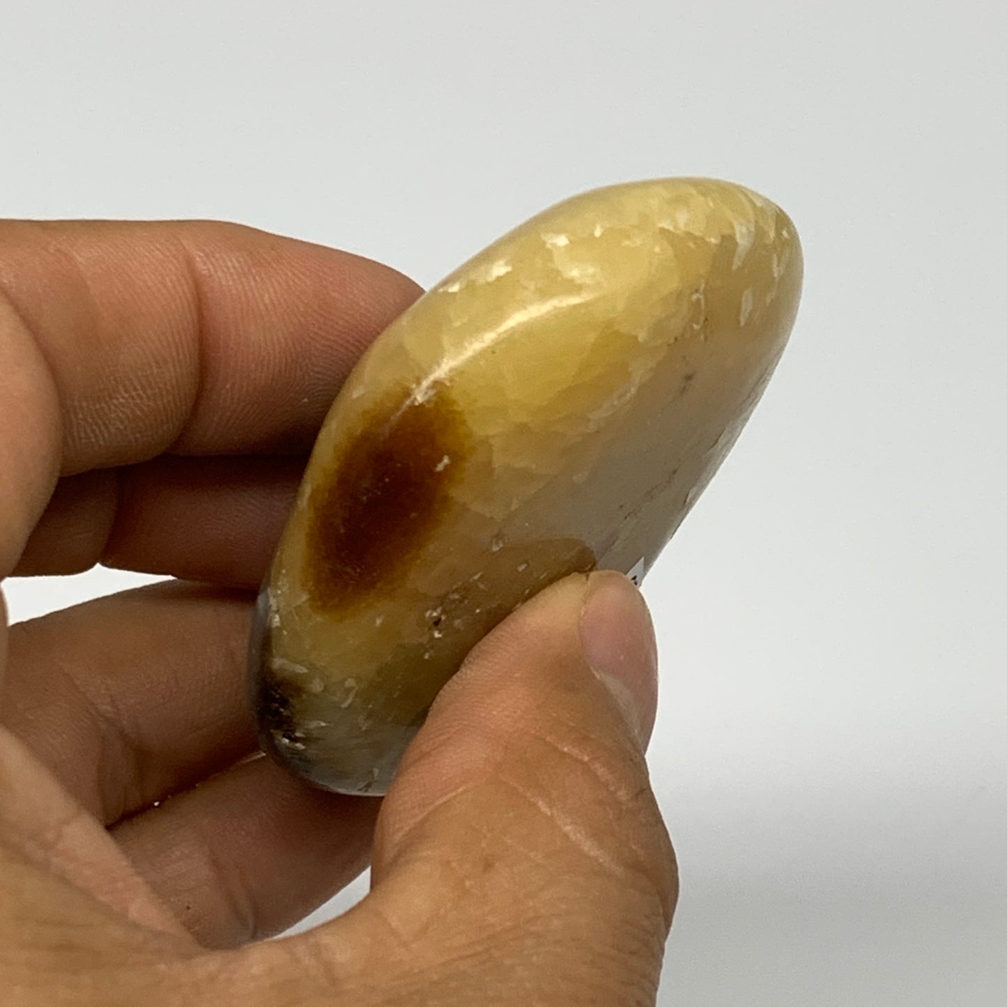 79.9g, 2.2"x1.9"x0.8", Septarian Nodule Palm-Stone Polished Reiki, B28243