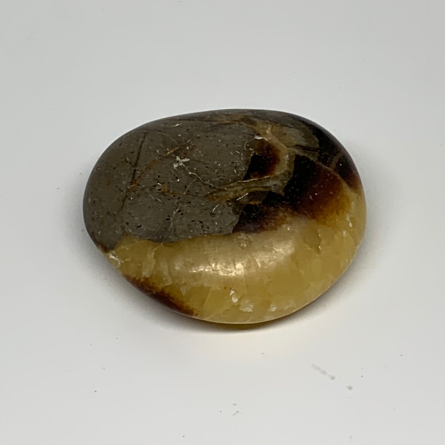 79.9g, 2.2"x1.9"x0.8", Septarian Nodule Palm-Stone Polished Reiki, B28243