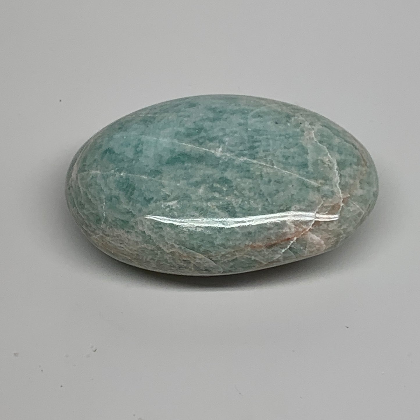 89.3g, 2.5"x1.7"x0.9", Natural Amazonite Palm-Stone Tumbled Polished, B34694