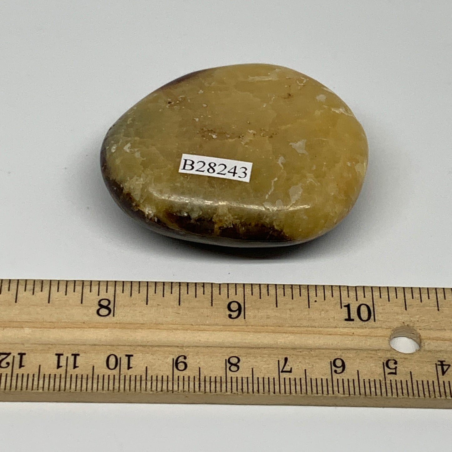 79.9g, 2.2"x1.9"x0.8", Septarian Nodule Palm-Stone Polished Reiki, B28243