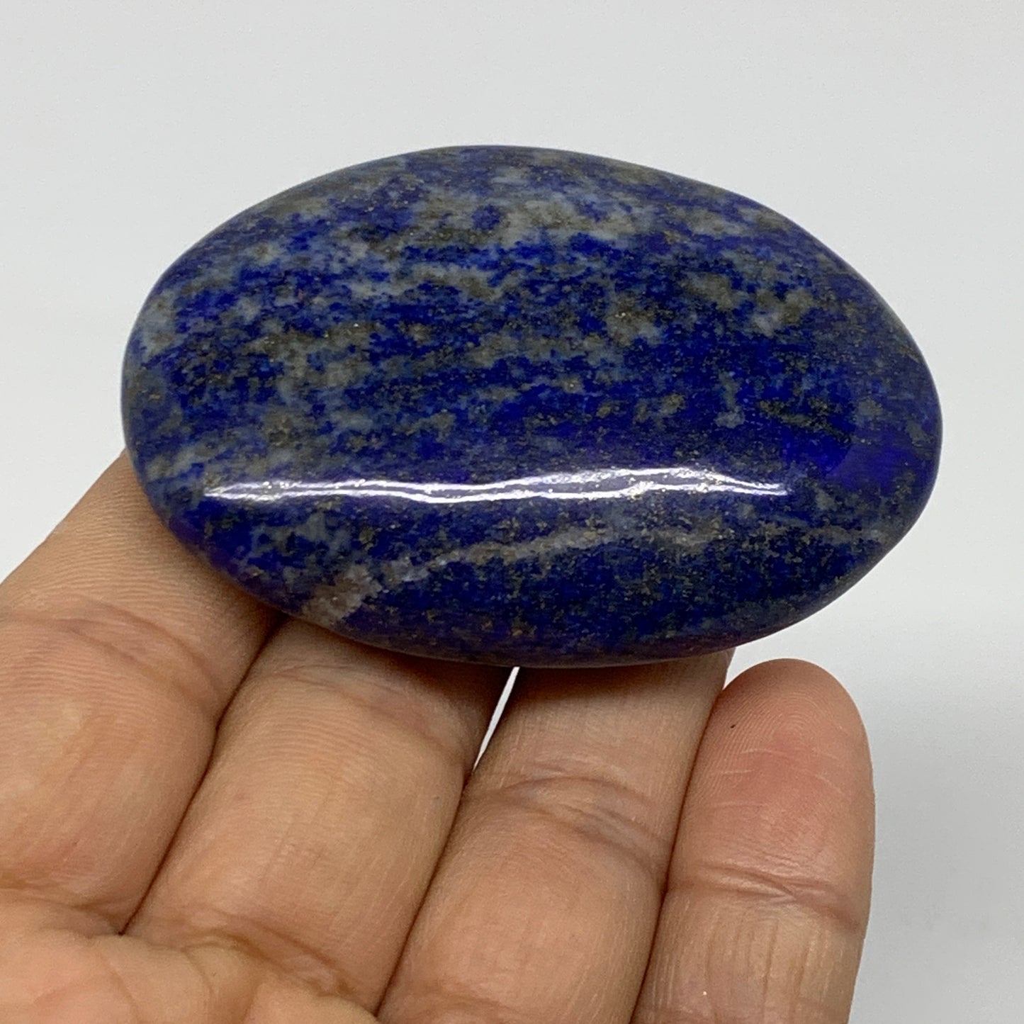 76.4g, 2.4"x1.7"x0.7", Natural Lapis Lazuli Palm Stone @Afghanistan, B36847