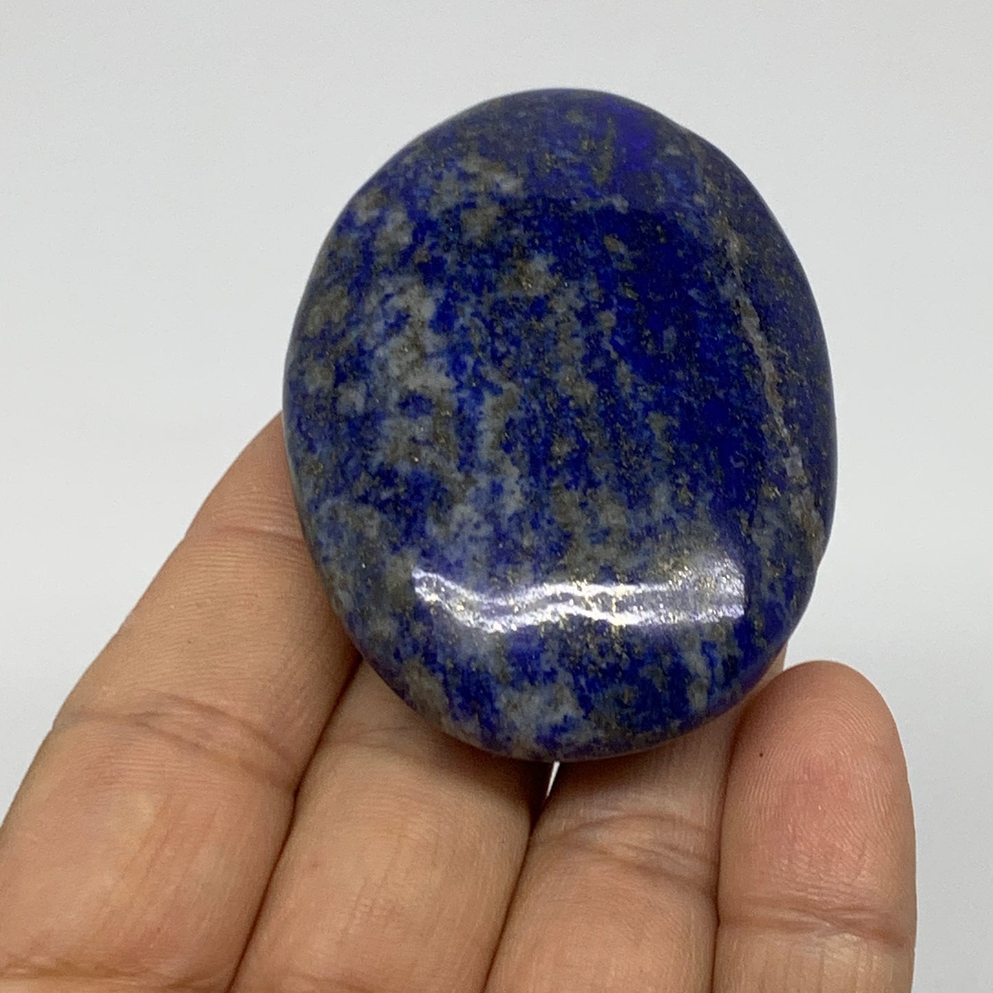 76.4g, 2.4"x1.7"x0.7", Natural Lapis Lazuli Palm Stone @Afghanistan, B36847