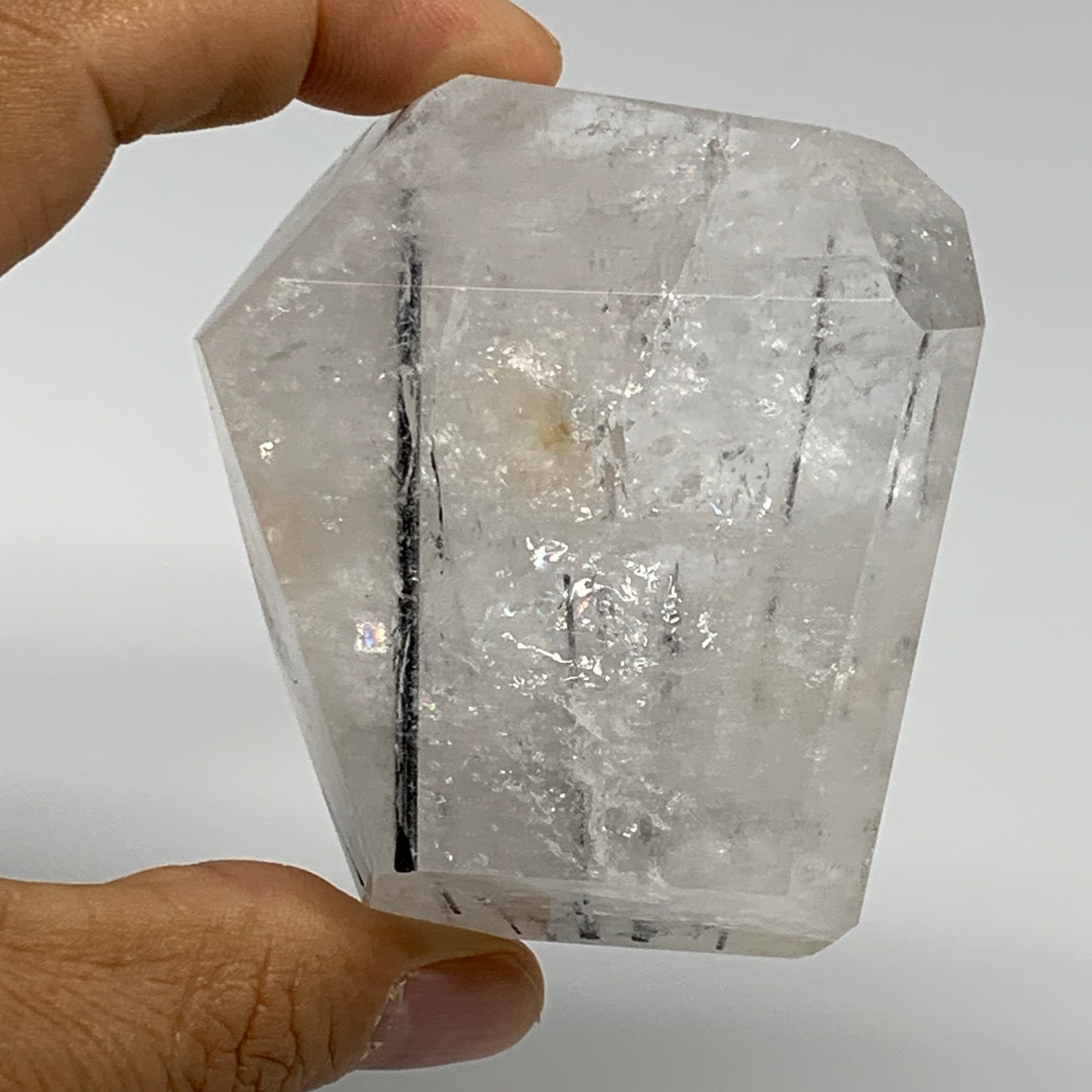 149.8g, 2.6"x2.2"x0.9", Black Tourmaline Rutile Quartz Crystal Chunk @Brazil,B27