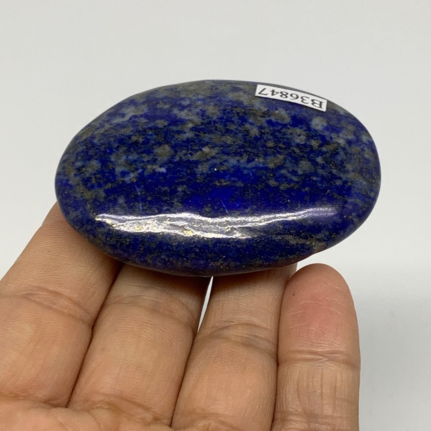76.4g, 2.4"x1.7"x0.7", Natural Lapis Lazuli Palm Stone @Afghanistan, B36847