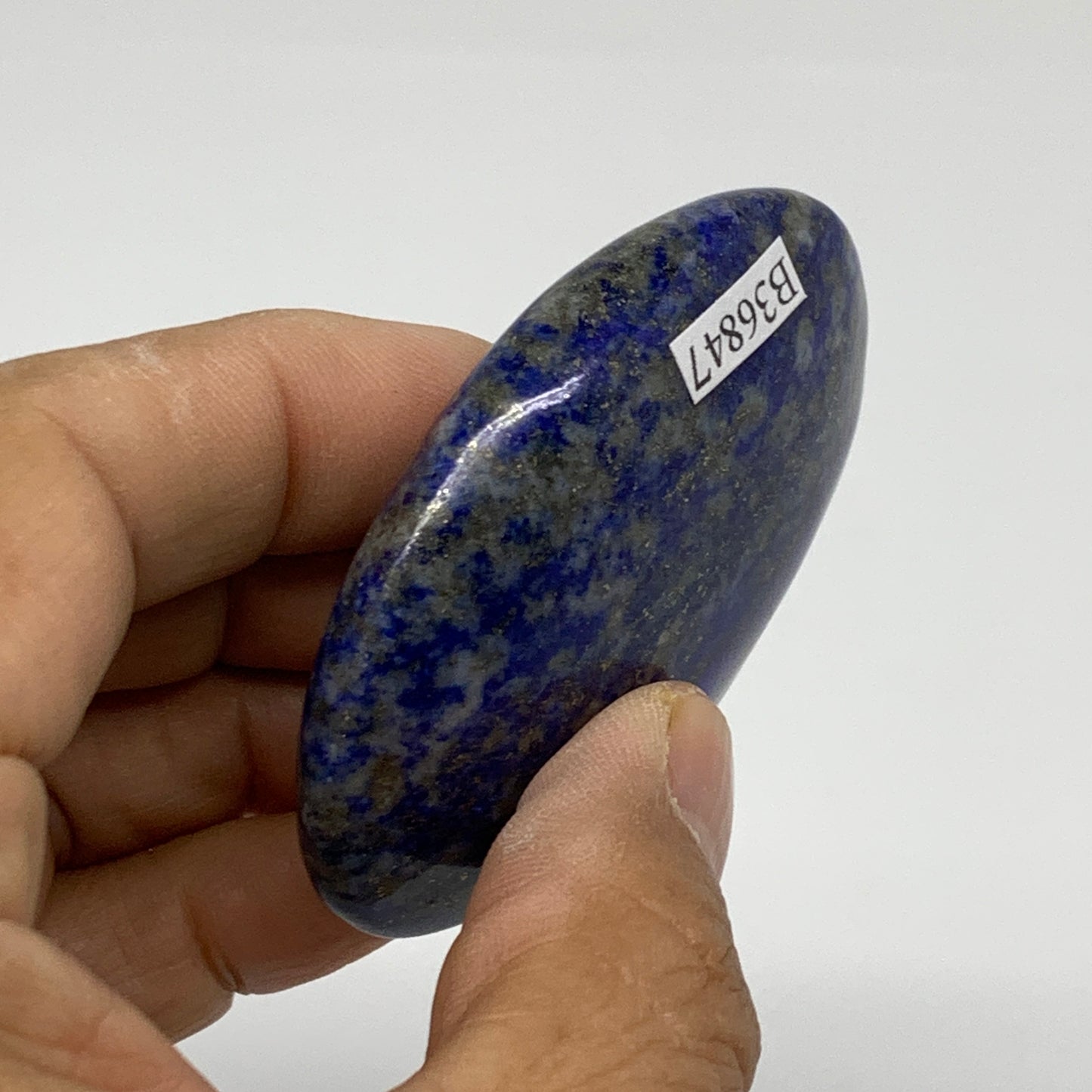 76.4g, 2.4"x1.7"x0.7", Natural Lapis Lazuli Palm Stone @Afghanistan, B36847