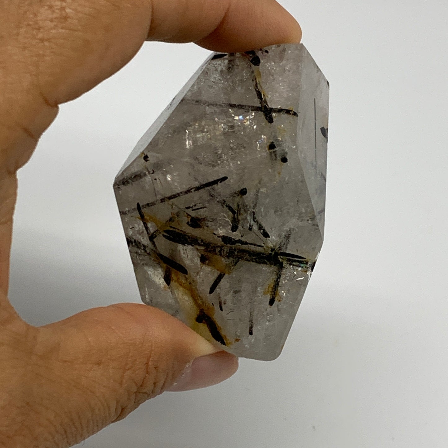 77.2g, 2.2"x1.5"x1.1", Black Tourmaline Rutile Quartz Crystal Chunk @Brazil,B274