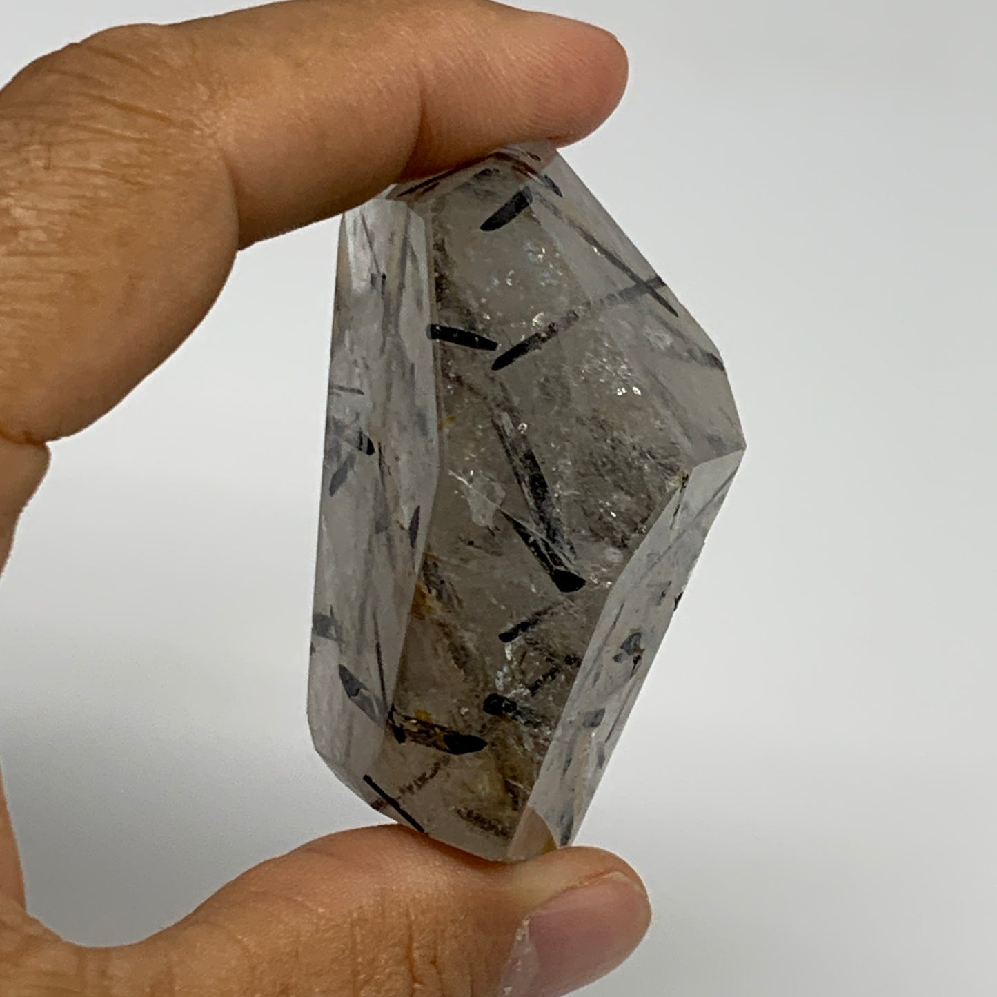 77.2g, 2.2"x1.5"x1.1", Black Tourmaline Rutile Quartz Crystal Chunk @Brazil,B274