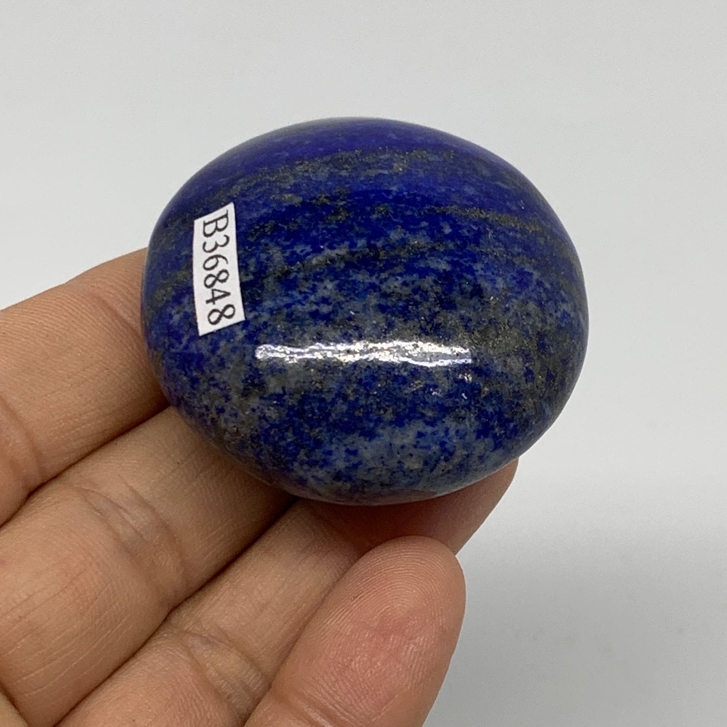 79.7g, 1.8"x1.8"x0.9", Natural Lapis Lazuli Palm Stone @Afghanistan, B36848