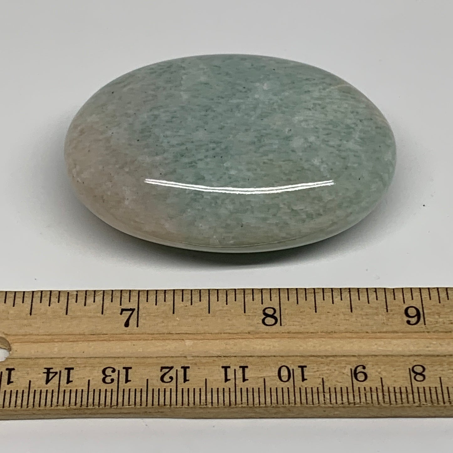 100g, 2.5"x1.8"x0.9", Natural Amazonite Palm-Stone Tumbled Polished, B34696