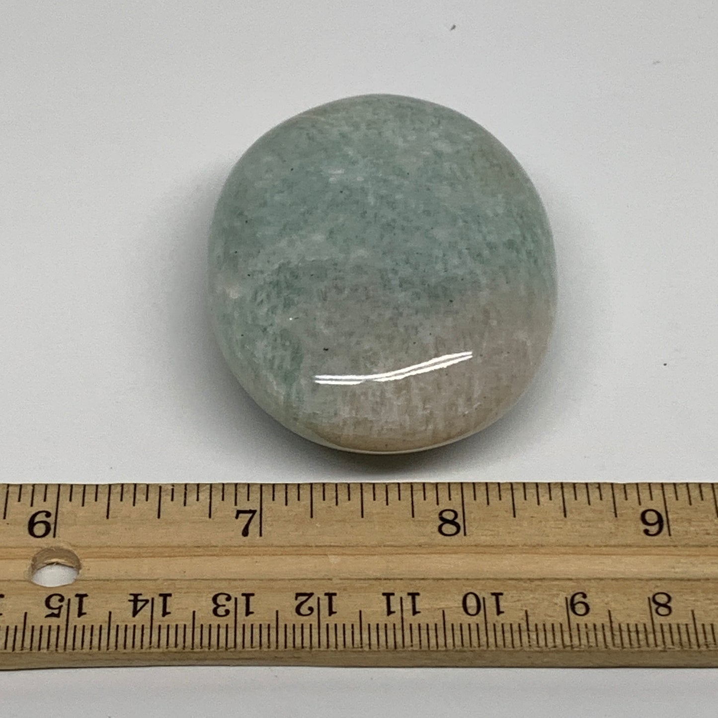 100g, 2.5"x1.8"x0.9", Natural Amazonite Palm-Stone Tumbled Polished, B34696
