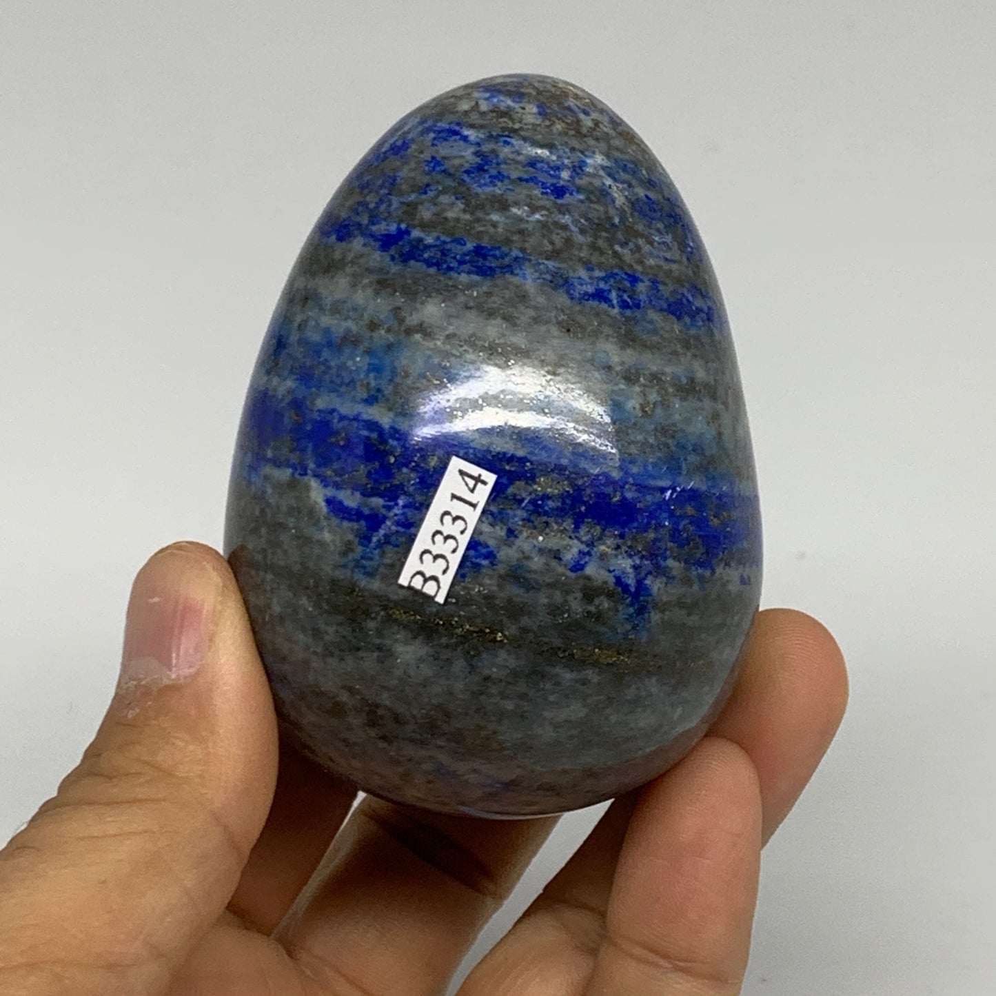 358g, 2.9"x2.1", Natural Lapis Lazuli Egg Polished @Afghanistan, B33314