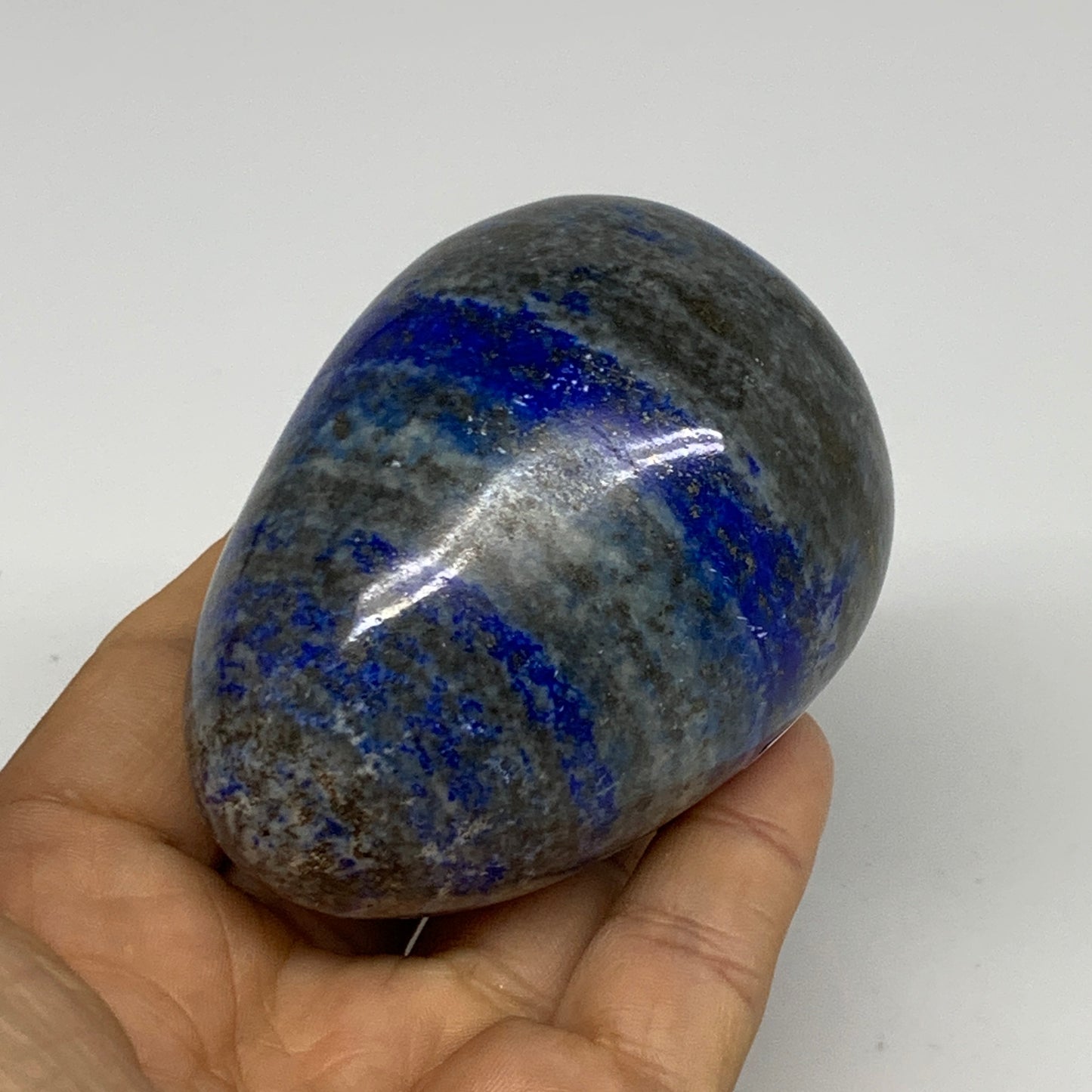 358g, 2.9"x2.1", Natural Lapis Lazuli Egg Polished @Afghanistan, B33314