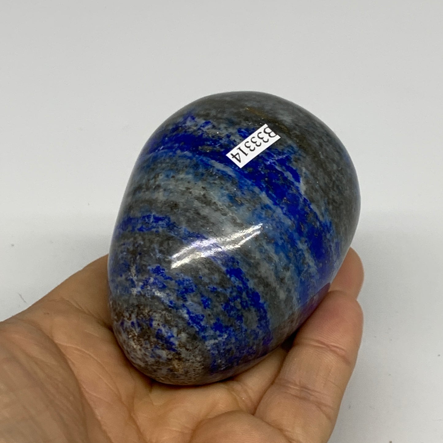 358g, 2.9"x2.1", Natural Lapis Lazuli Egg Polished @Afghanistan, B33314