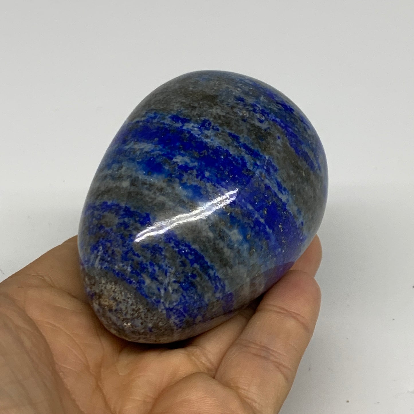 358g, 2.9"x2.1", Natural Lapis Lazuli Egg Polished @Afghanistan, B33314