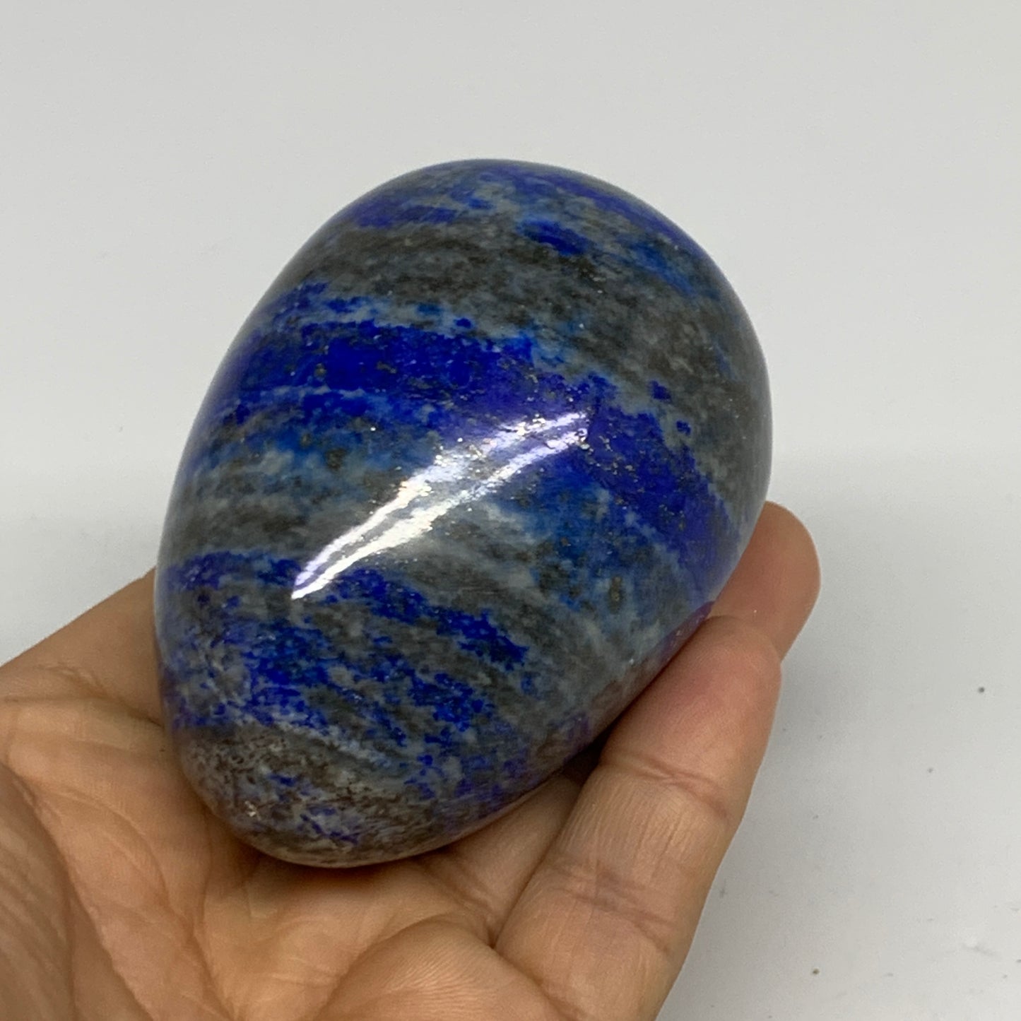 358g, 2.9"x2.1", Natural Lapis Lazuli Egg Polished @Afghanistan, B33314