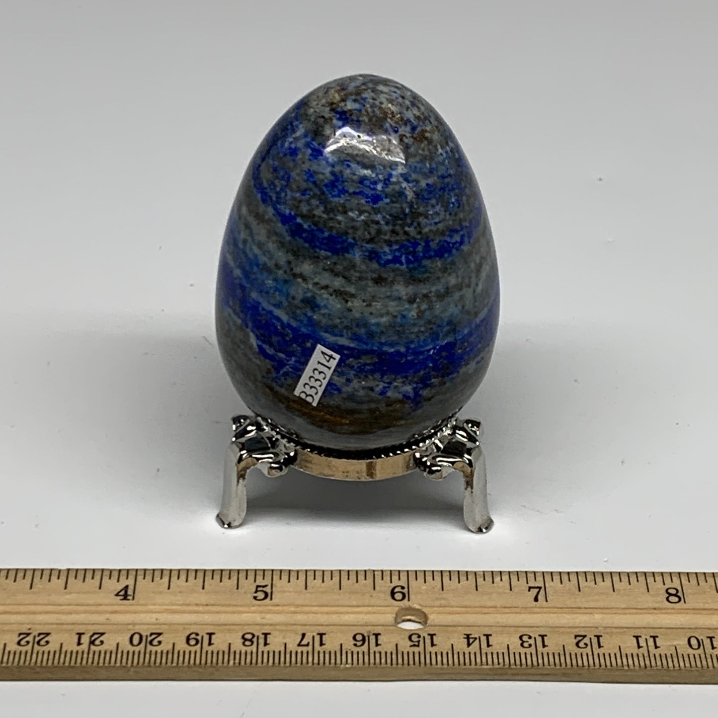 358g, 2.9"x2.1", Natural Lapis Lazuli Egg Polished @Afghanistan, B33314