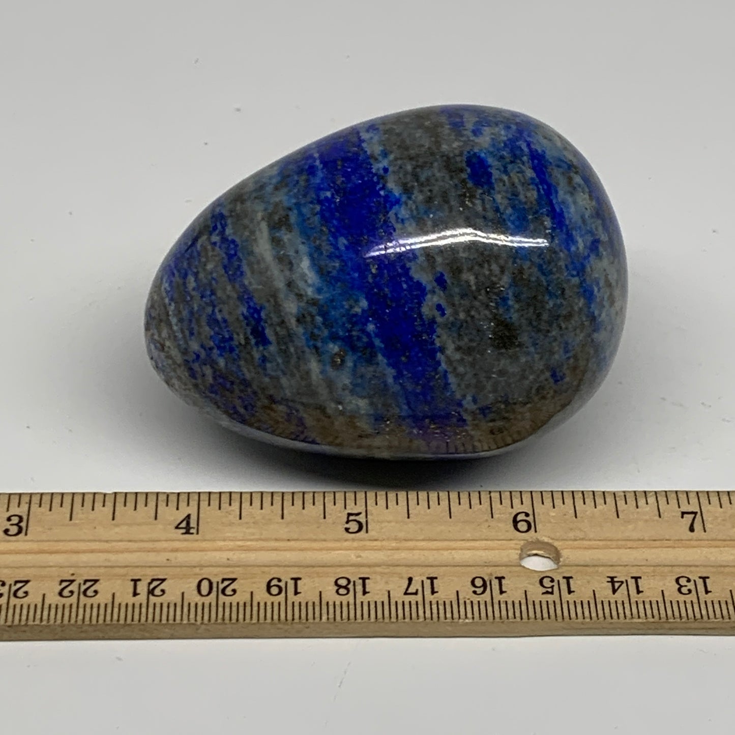 358g, 2.9"x2.1", Natural Lapis Lazuli Egg Polished @Afghanistan, B33314