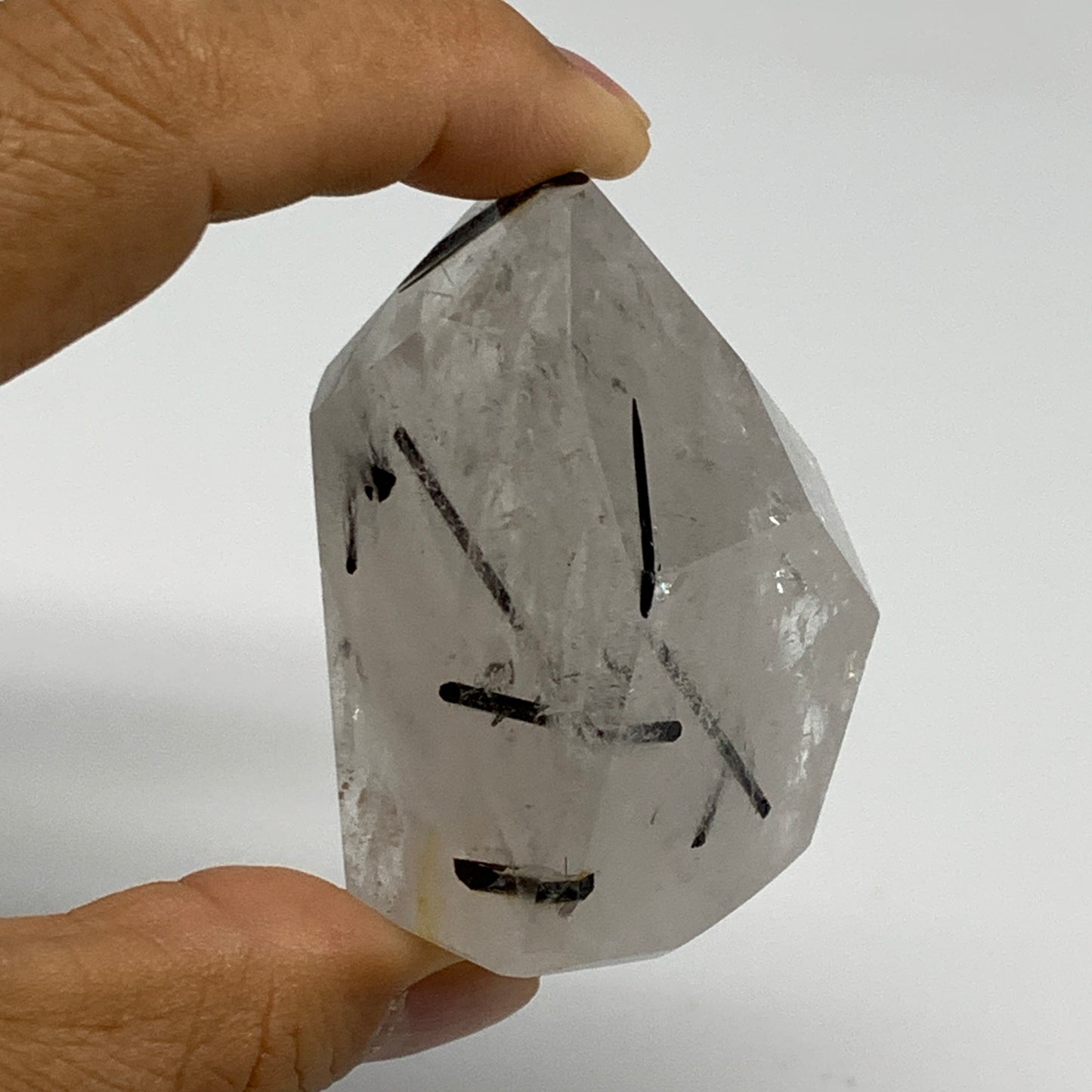 126g, 2.2"x2"x1.3", Black Tourmaline Rutile Quartz Crystal Chunk @Brazil,B27451