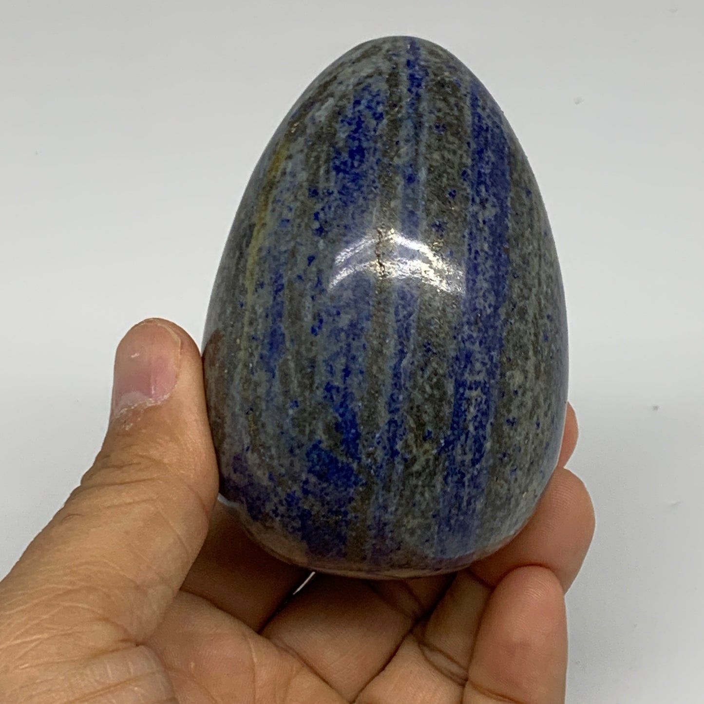 400g, 3.1"x2.1", Natural Lapis Lazuli Egg Polished @Afghanistan, B33315